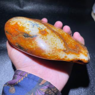 稀少方言和田玉藏品级俄籽料包真皮真色老气红沁油皮暖白肉把件s9